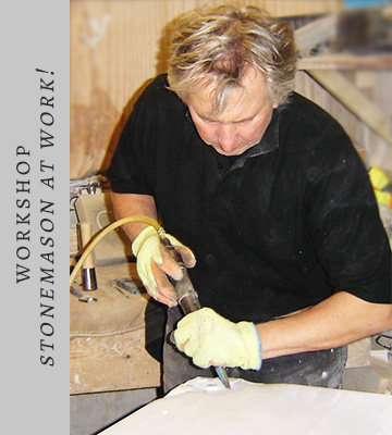 Stonemason at work - See our workshop Stonemason at work - See our workshop